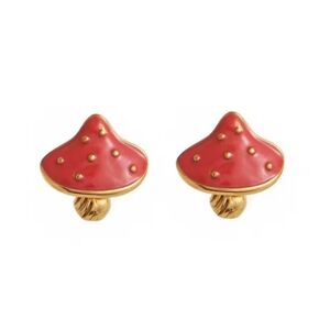 Modcloth Red and Gold Mushroom Earrings | NWOT
